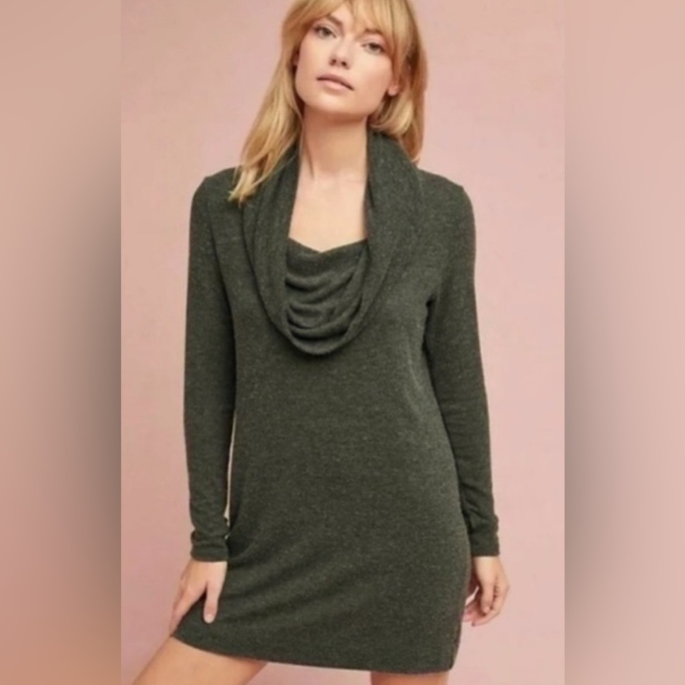 Michael Stars Cowl Neck Tunic Sweater Mini Dress grey size XS